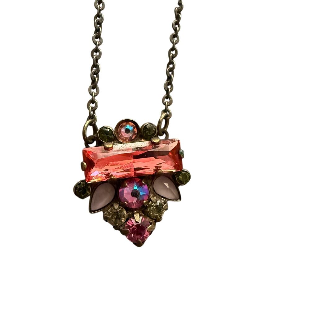 Sorrelli Crystal Brass Tone Pendant Necklace